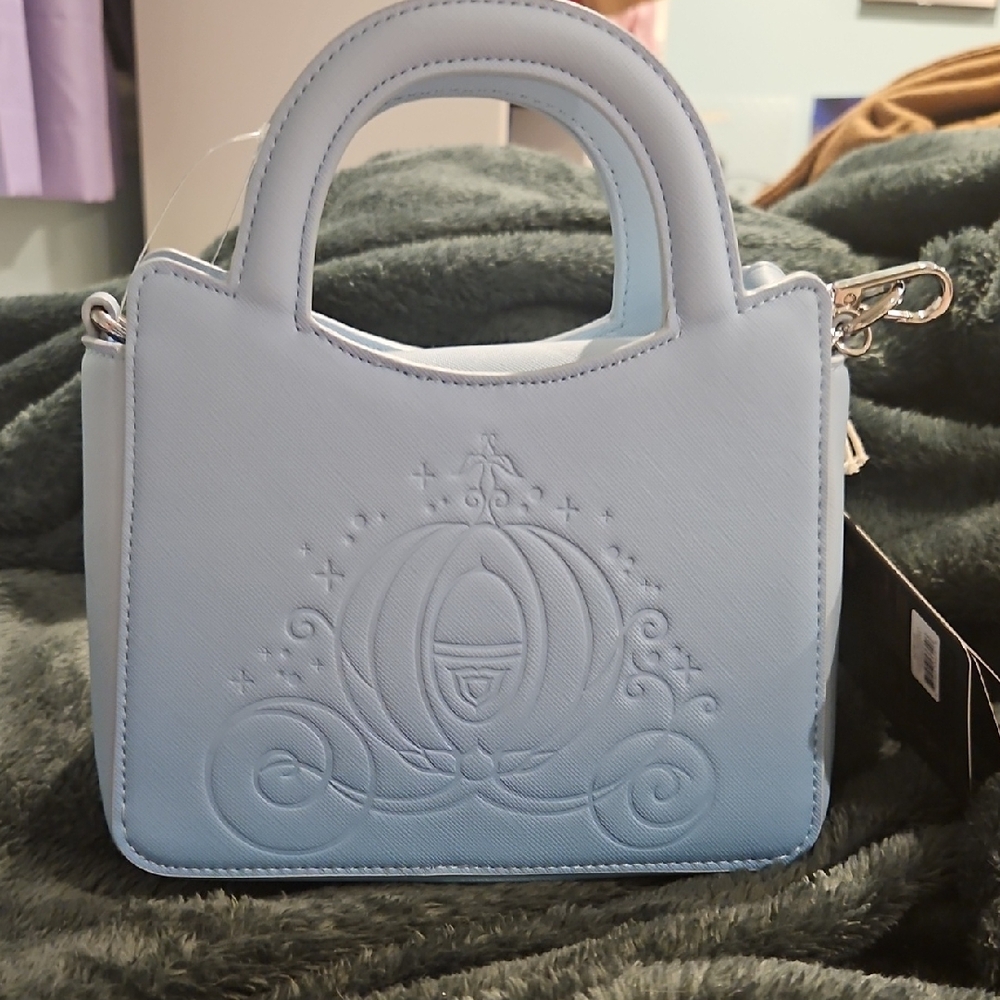 Light Blue Embossed Handbag